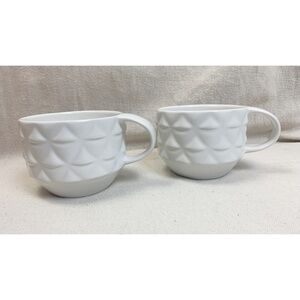 Pair Starbucks Bone China Textured Scales Mugs